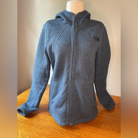 The North Face Tops - The North Face Women's Crescent Full Zip Heather Blue Hoodie Sweater Size Small